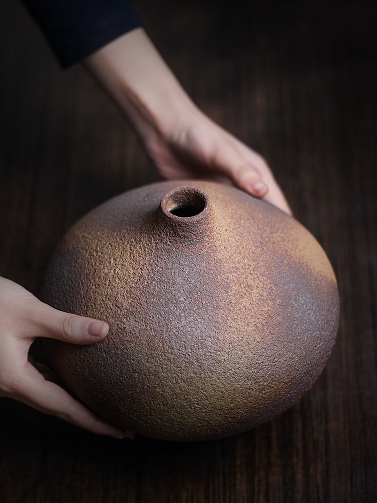 Japanese Style Wood-fired Stoneware Vase