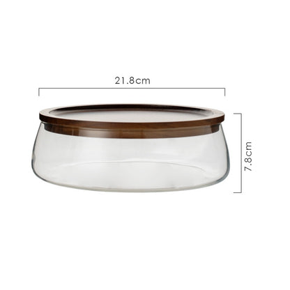 Glass Container With Wooden Lid