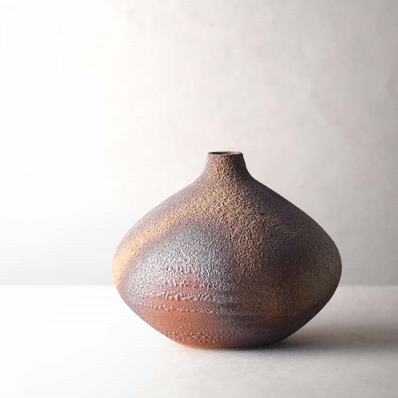 Japanese Style Wood-fired Stoneware Vase