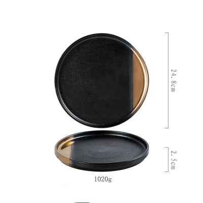 Black Gold Ceramic Plate