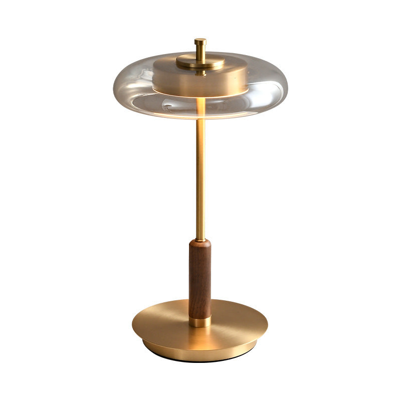 Brass Walnut Wood Lamps