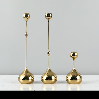 Simple Modern Metal Water Drop Candle Holder